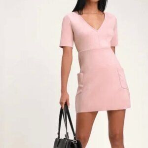 Lulus Faux-Suede Dusty Rose Short-Sleeve Dress size XL